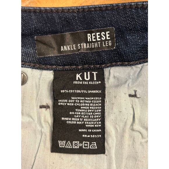 KUT From The Kloth Reese Ankle Straight High Low Leg Raw Hem Jeans Size 2 (5105) - Picture 8 of 8